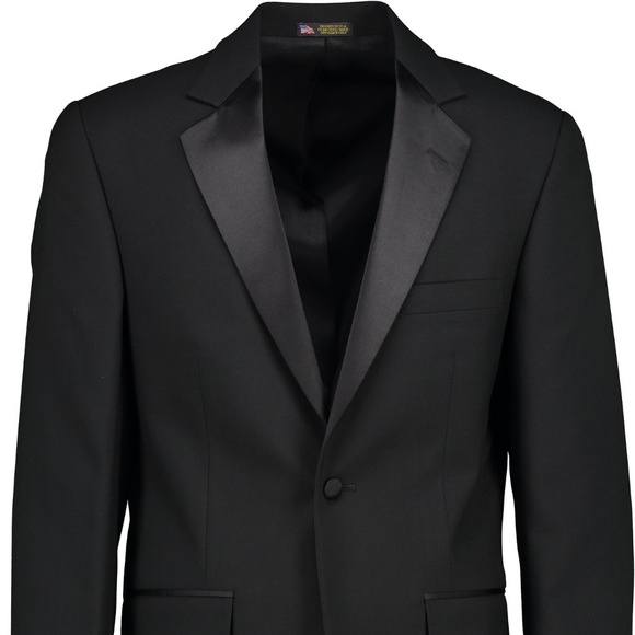 (TUX) DANIEL GRAY BLACK NOTCH LAPEL TUXEDO JACKET - Picture 4 of 17